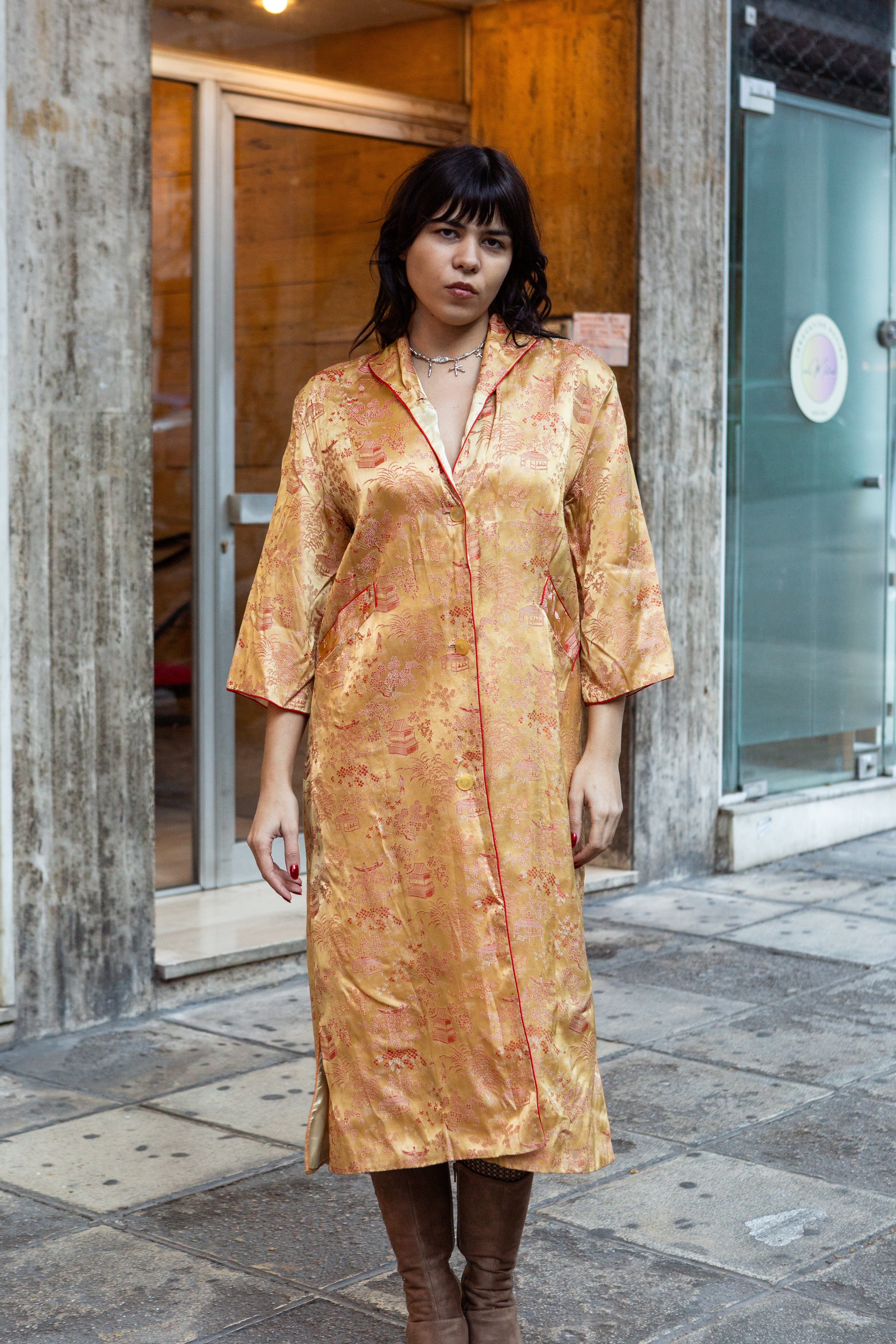 Vintage qipao style gold jacket