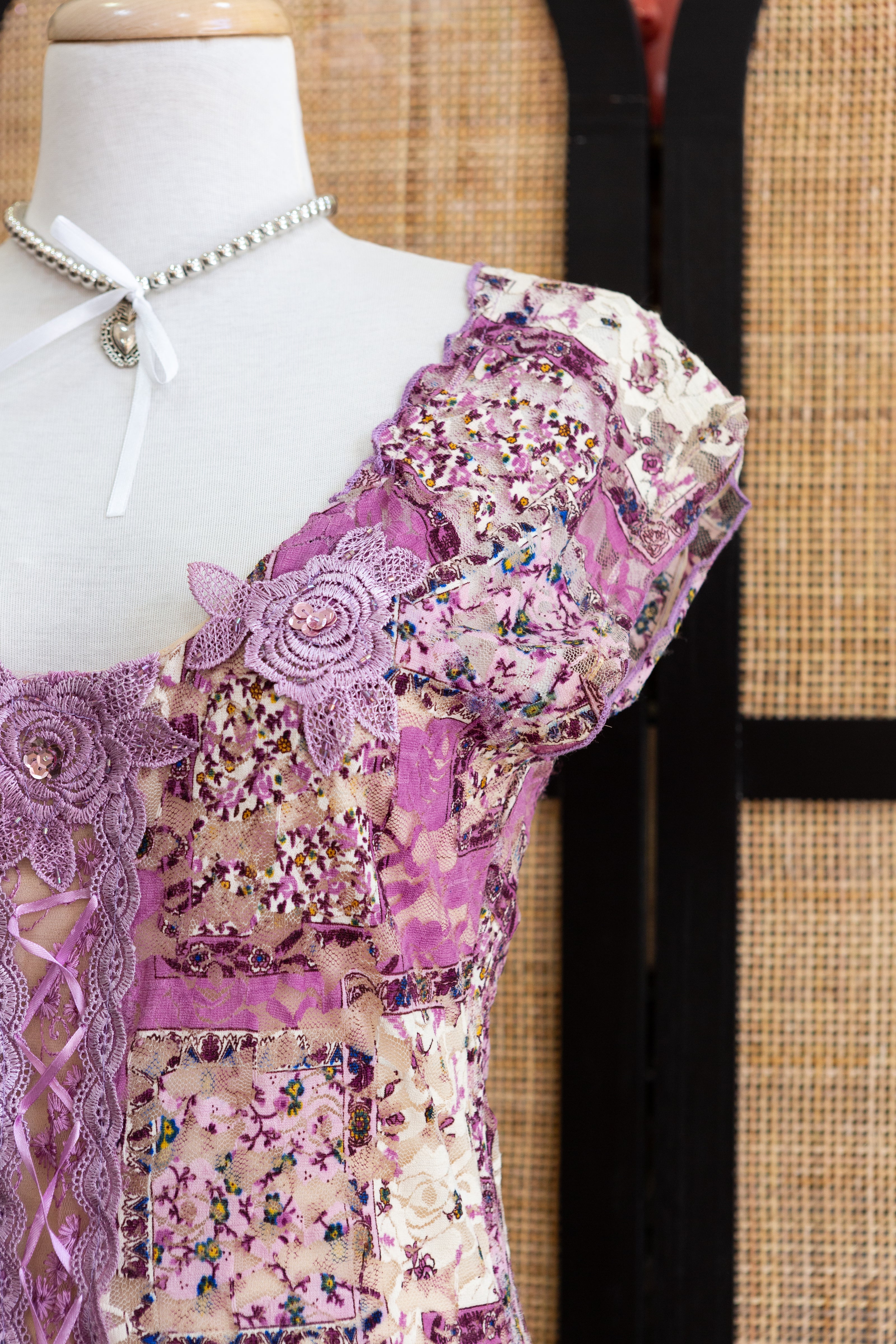 Romantic lacy top with embroidered detailing