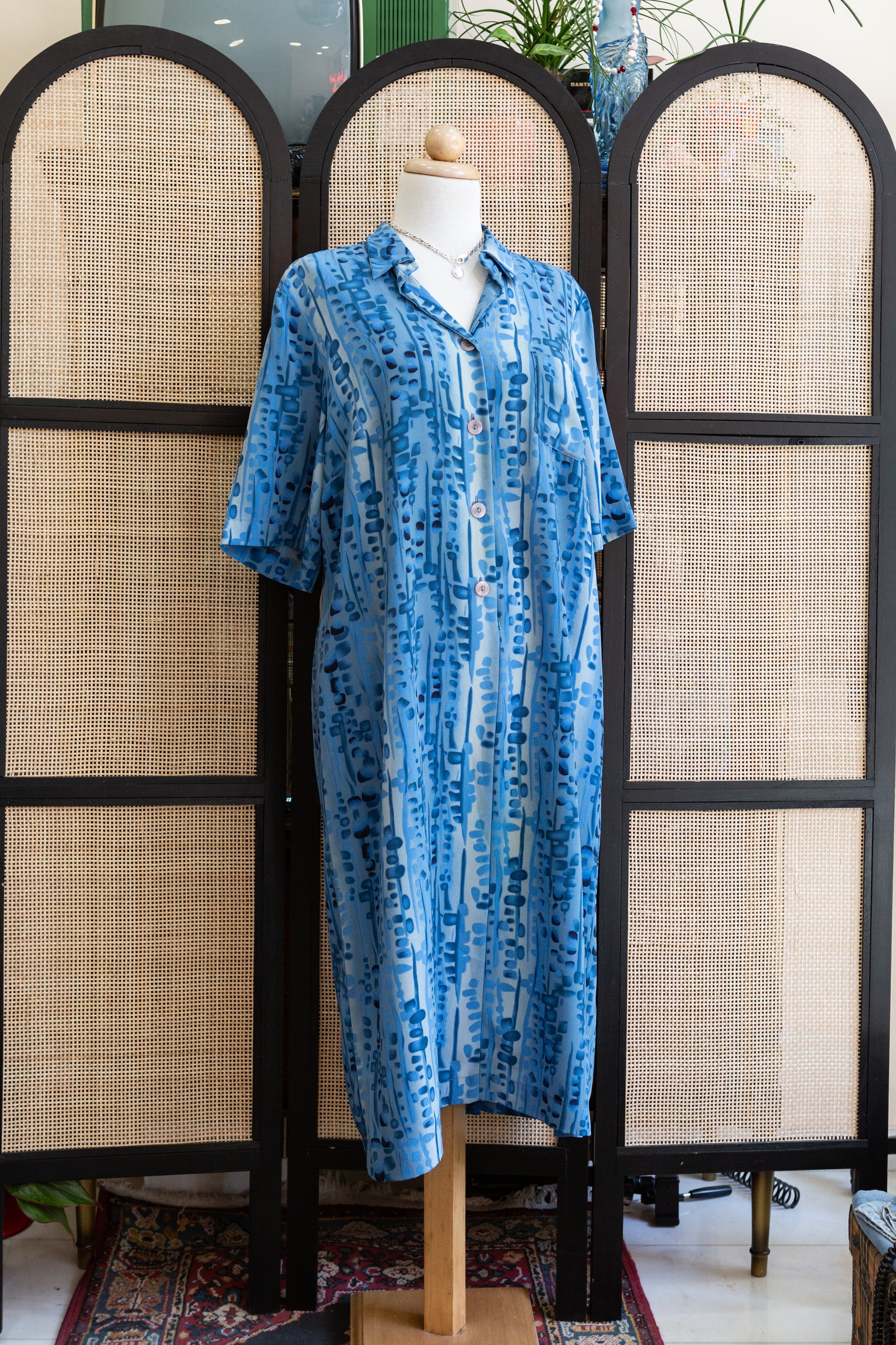 Funky patterned button up dress