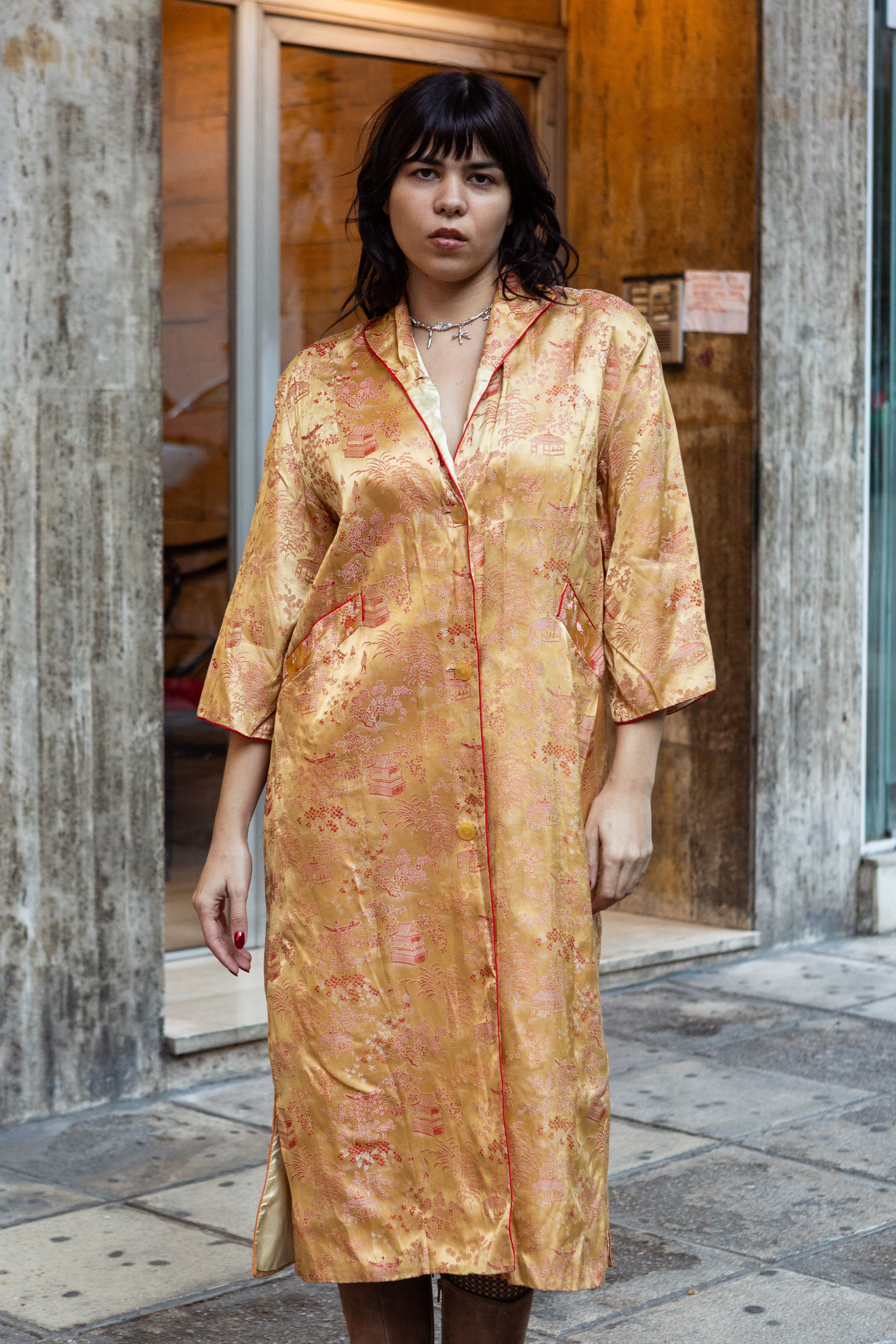 Vintage qipao style gold jacket