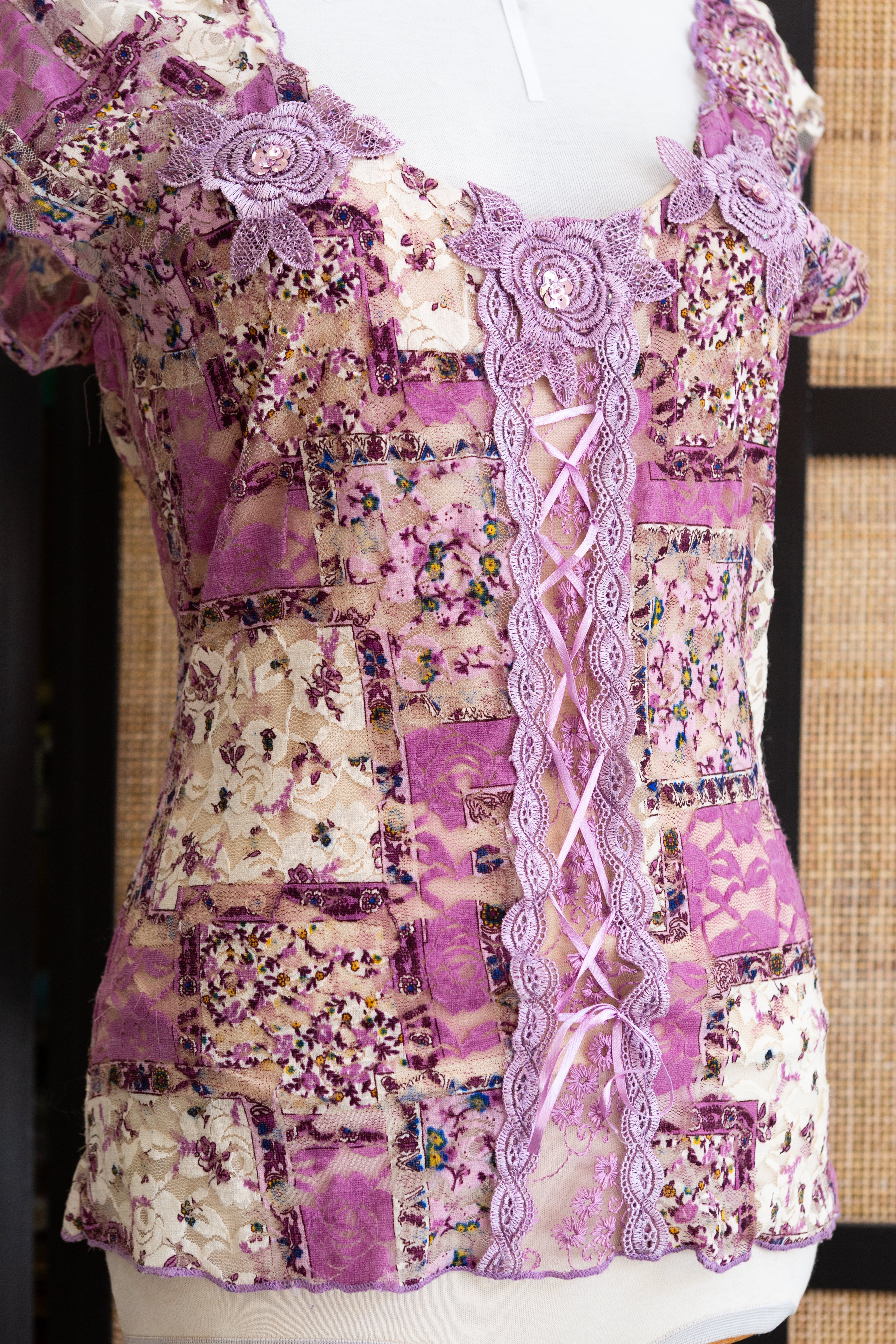 Romantic lacy top with embroidered detailing