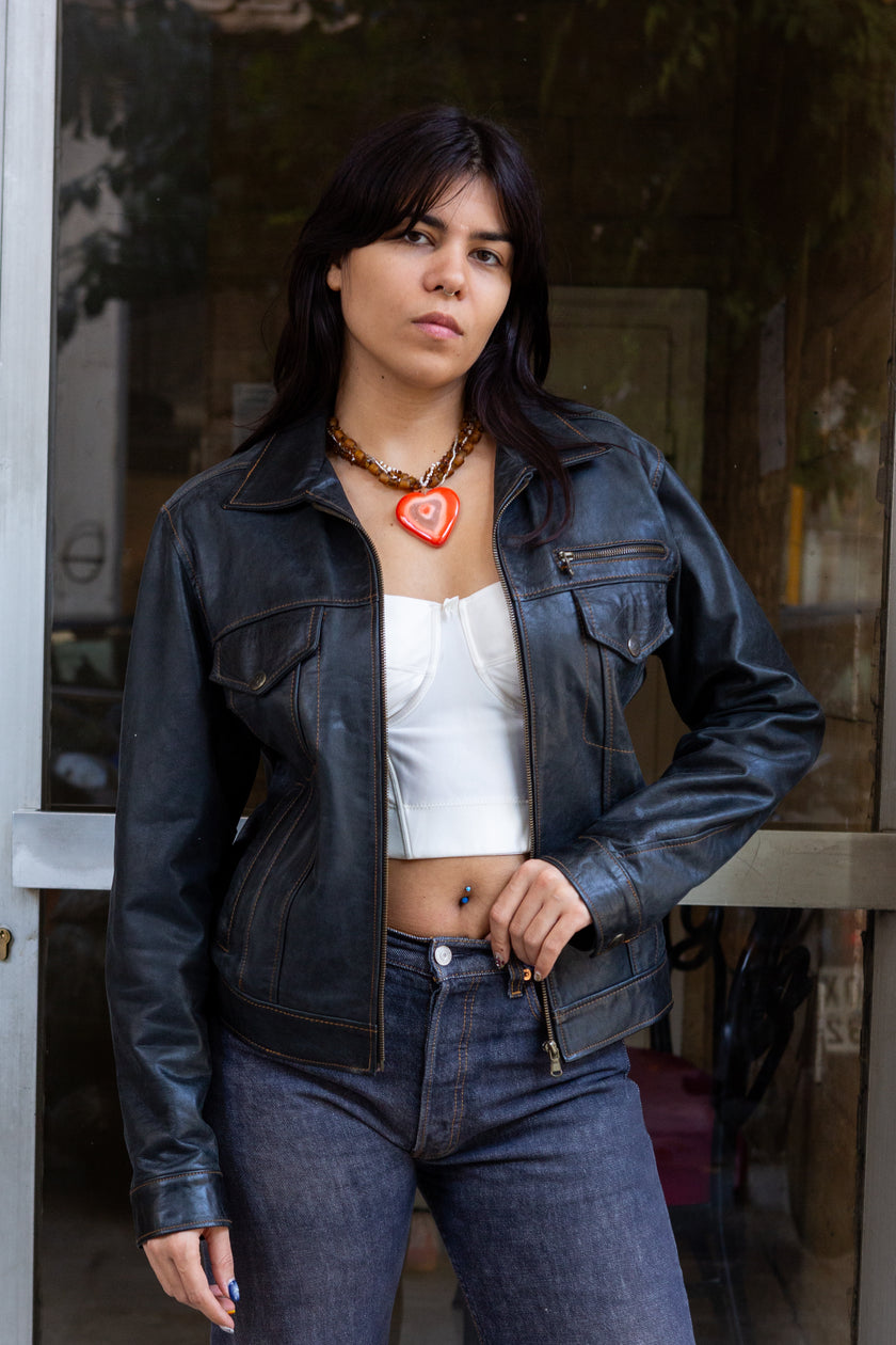 Vintage genuine leather jacket