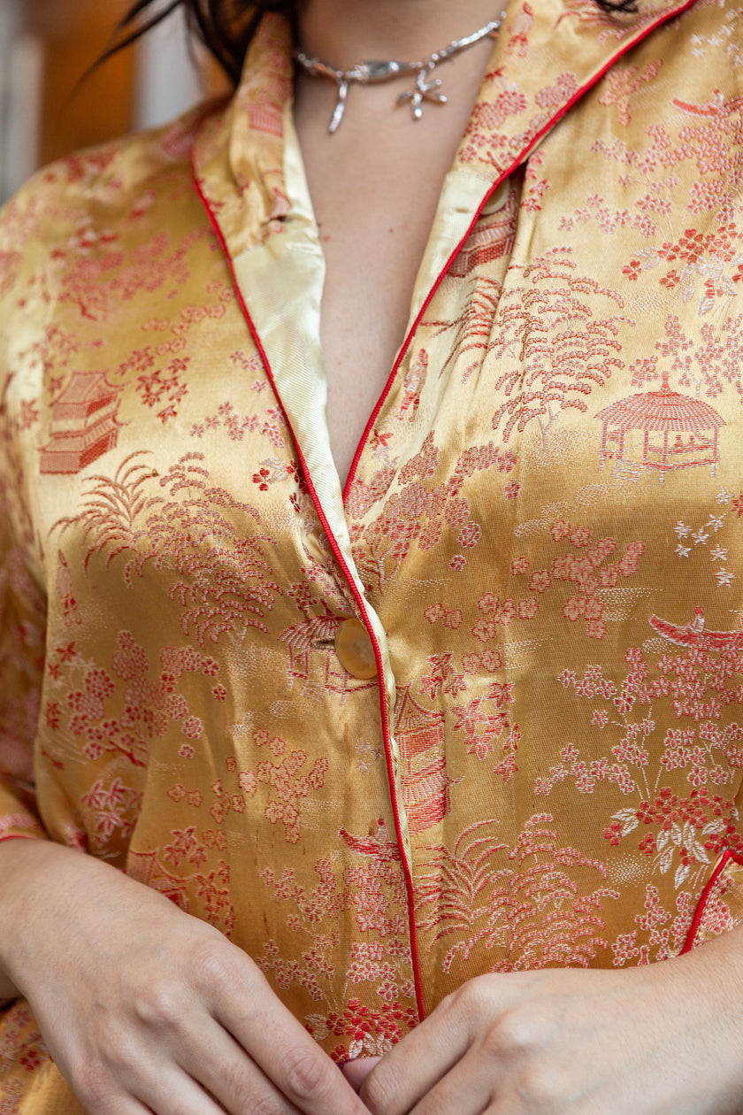 Vintage qipao style gold jacket