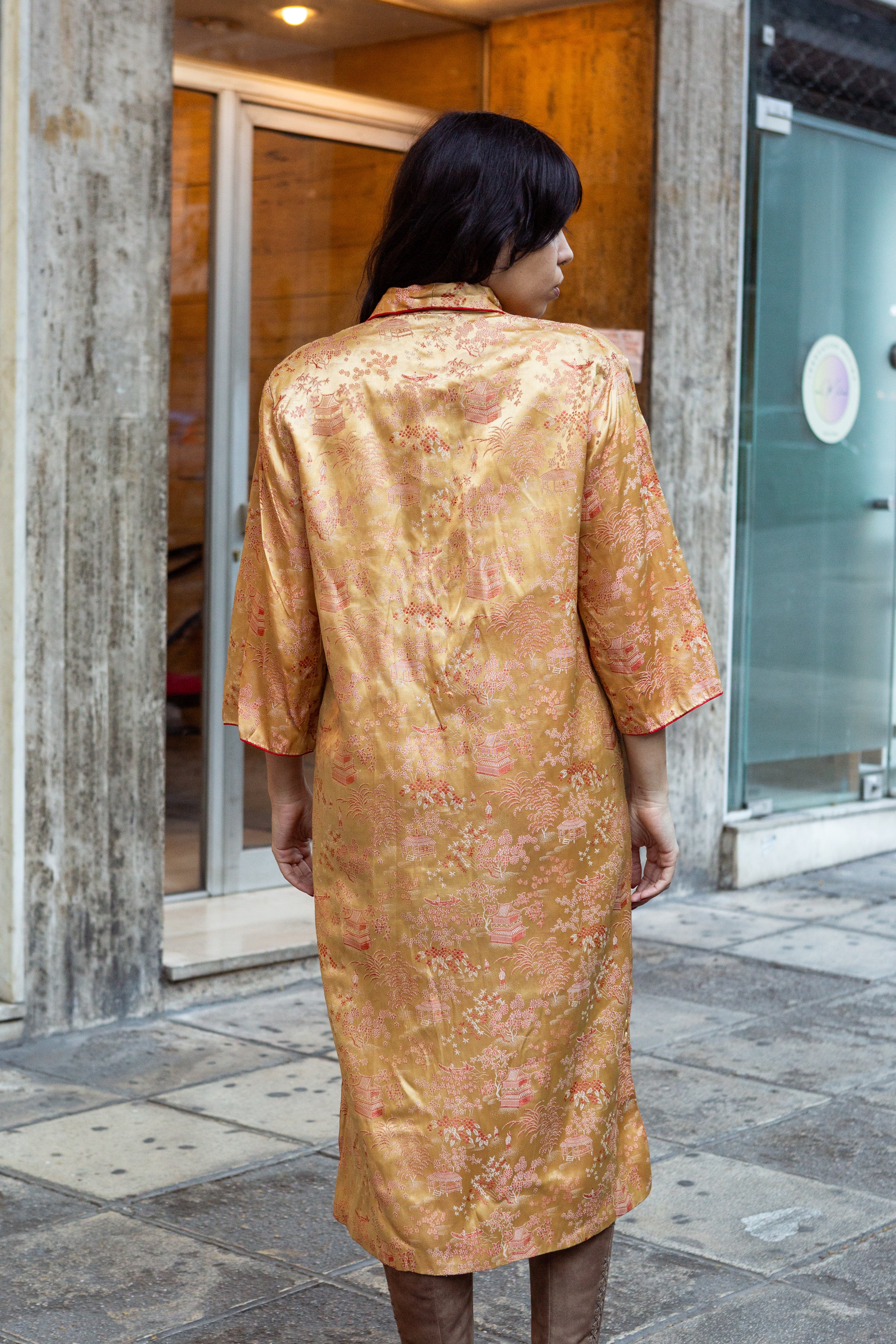 Vintage qipao style gold jacket