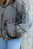 Python super cool bomber jean jacket