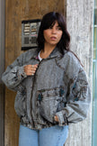 Python super cool bomber jean jacket
