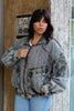 Python super cool bomber jean jacket