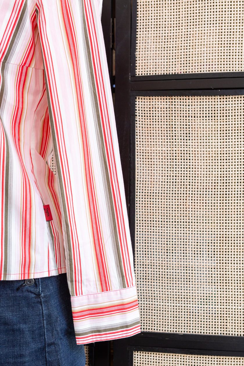 Vintage striped shirt with pointy collar