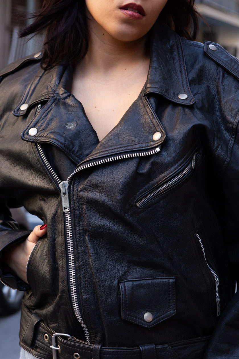 Vintage perfecto leather jacket (L)