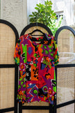 Bold Vintage Abstract Floral Print with shoulder pads
