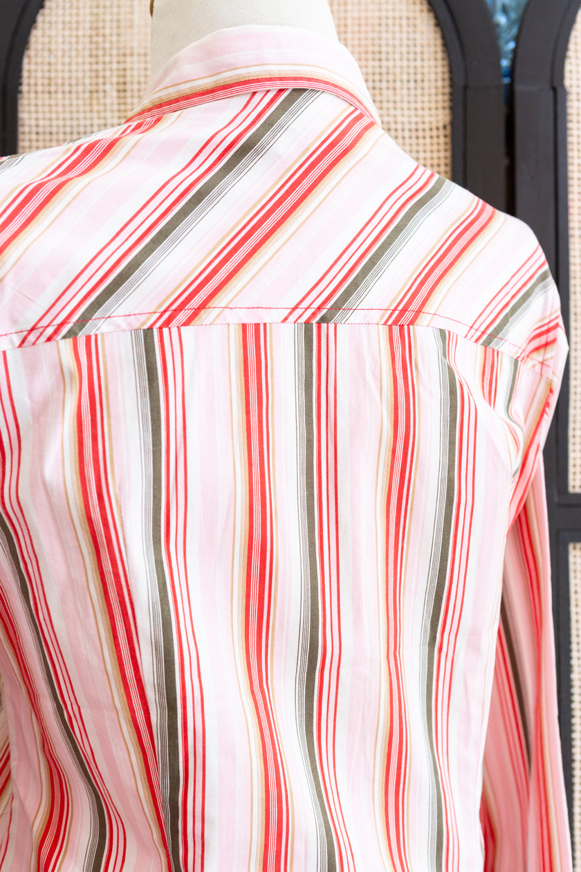 Vintage striped shirt with pointy collar