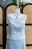 David’s Bridal vintage stunning satin gown (L)