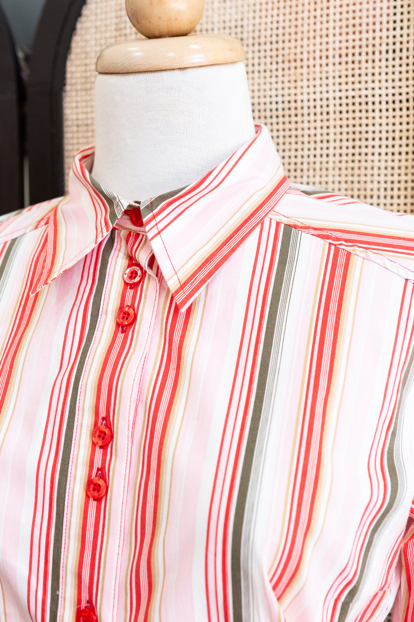 Vintage striped shirt with pointy collar