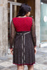 Vintage Boho Layered Dress with Crochet Bodice & Sheer Sleeves (M)
