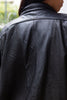 Vintage 80s genuine leather jacket with patterned leather details and shoulder pads