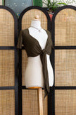 Cute brown cropped wrap top