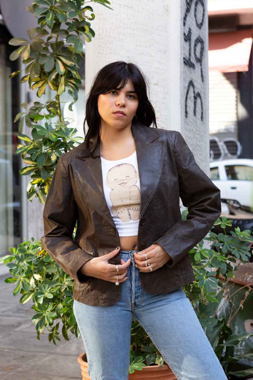 Blue Ridge dark brown leather blazer