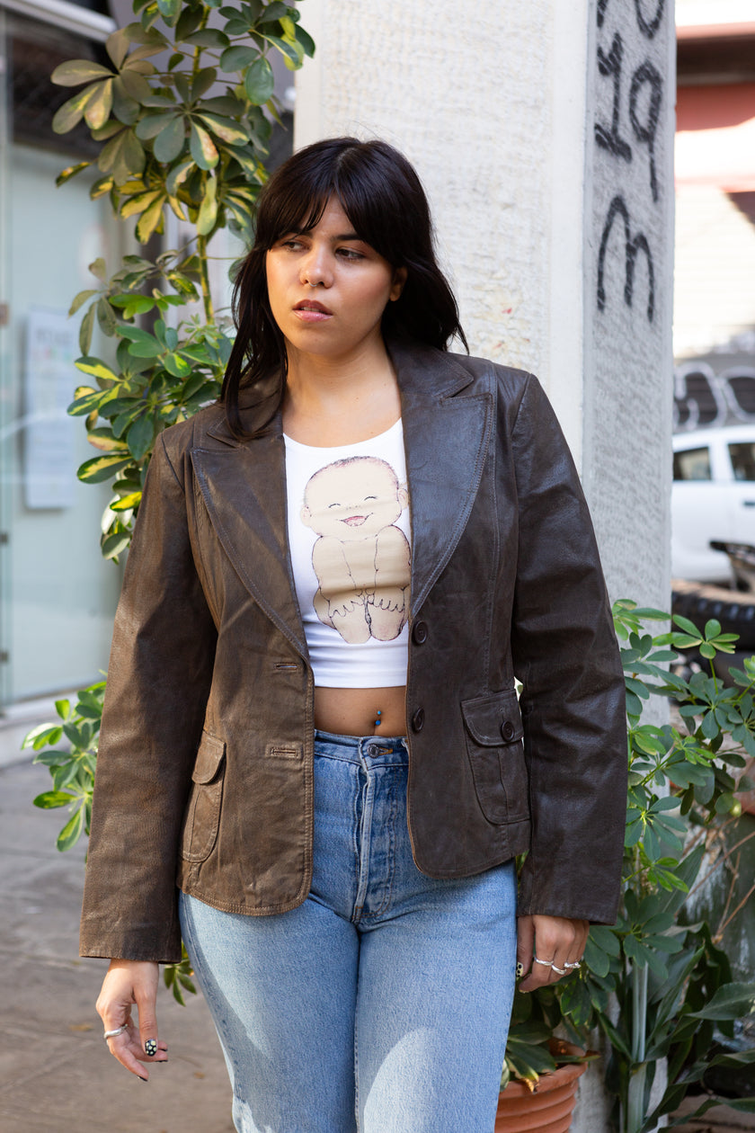 Blue Ridge dark brown leather blazer