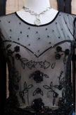 Stunning mesh top with sequin and beading detailing