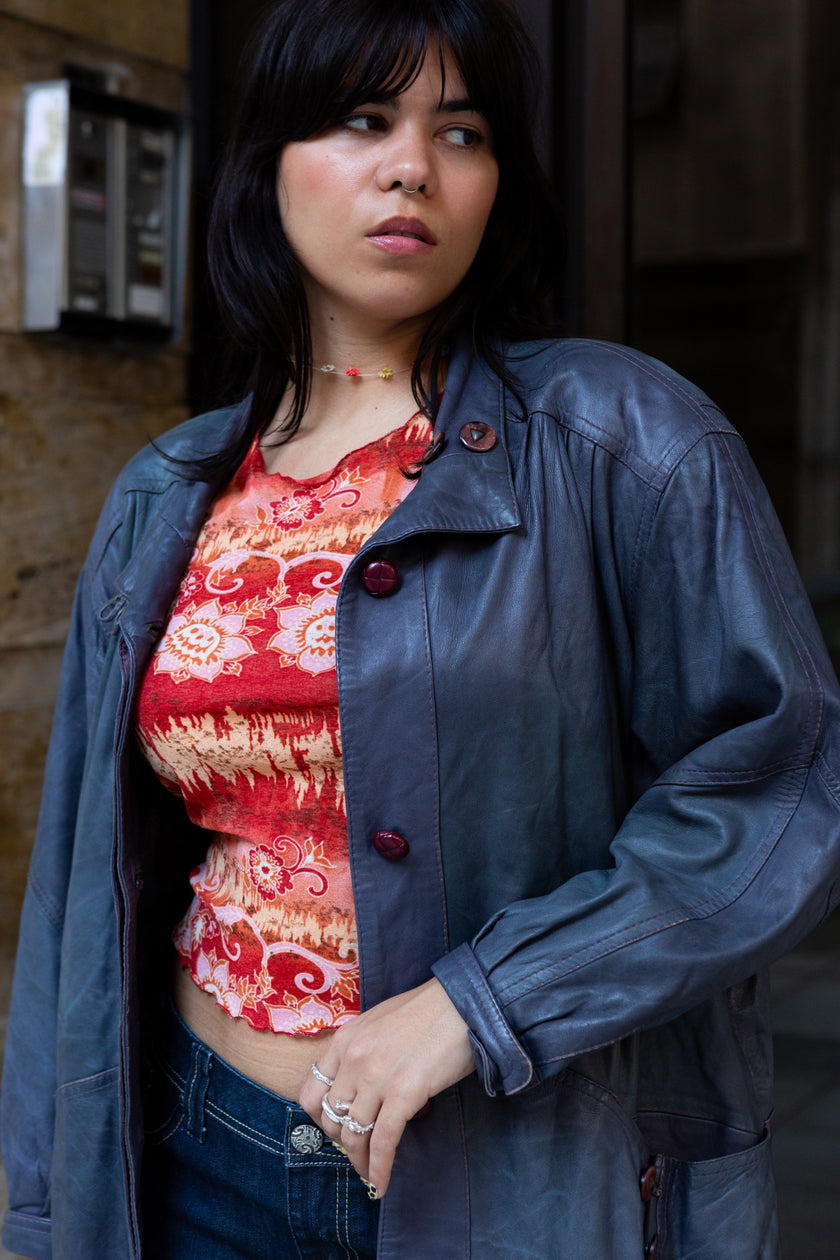 Vintage unique leather jacket