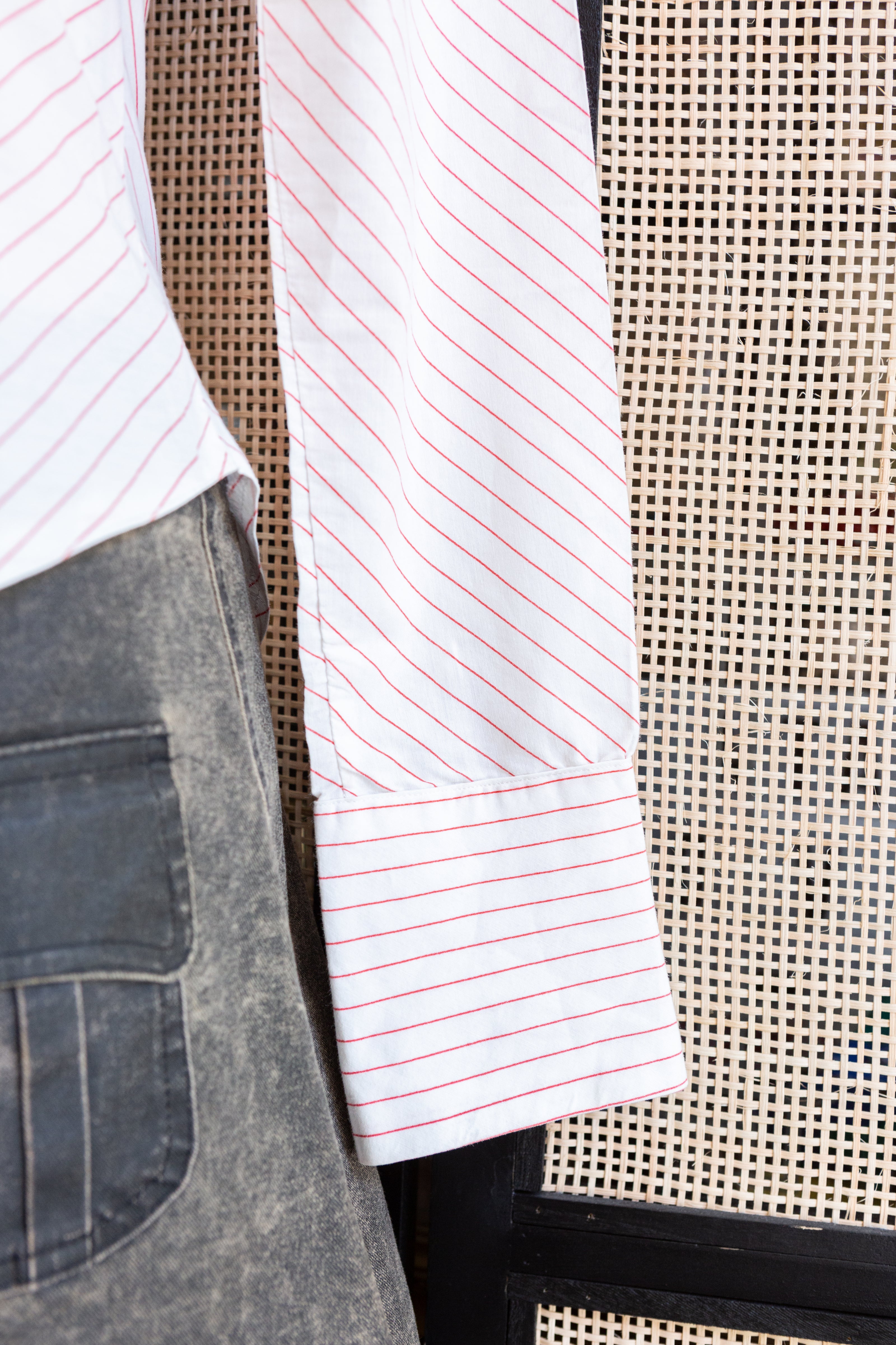 Office siren striped cotton shirt