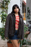 Super cool Daytona brown leather jacket