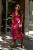 Monsoon Silk floral midi dress