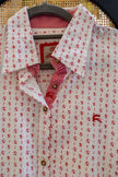 White Patterned Button-Up Shirt