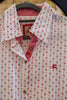 White Patterned Button-Up Shirt