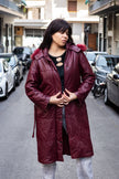 Vintage burgundy genuine leather jacket (L)