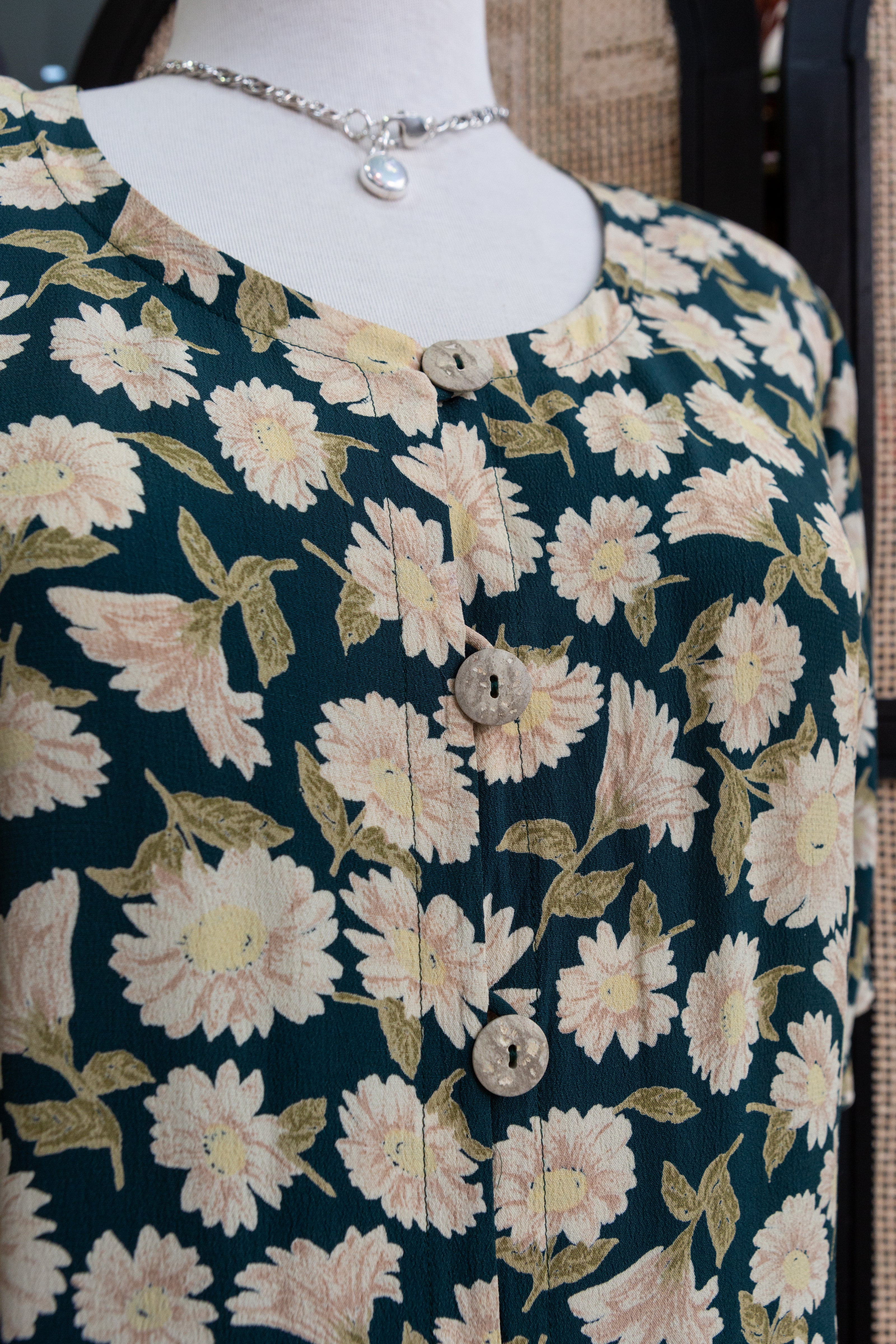 FRANKEN WALDER vintage floral button up dress