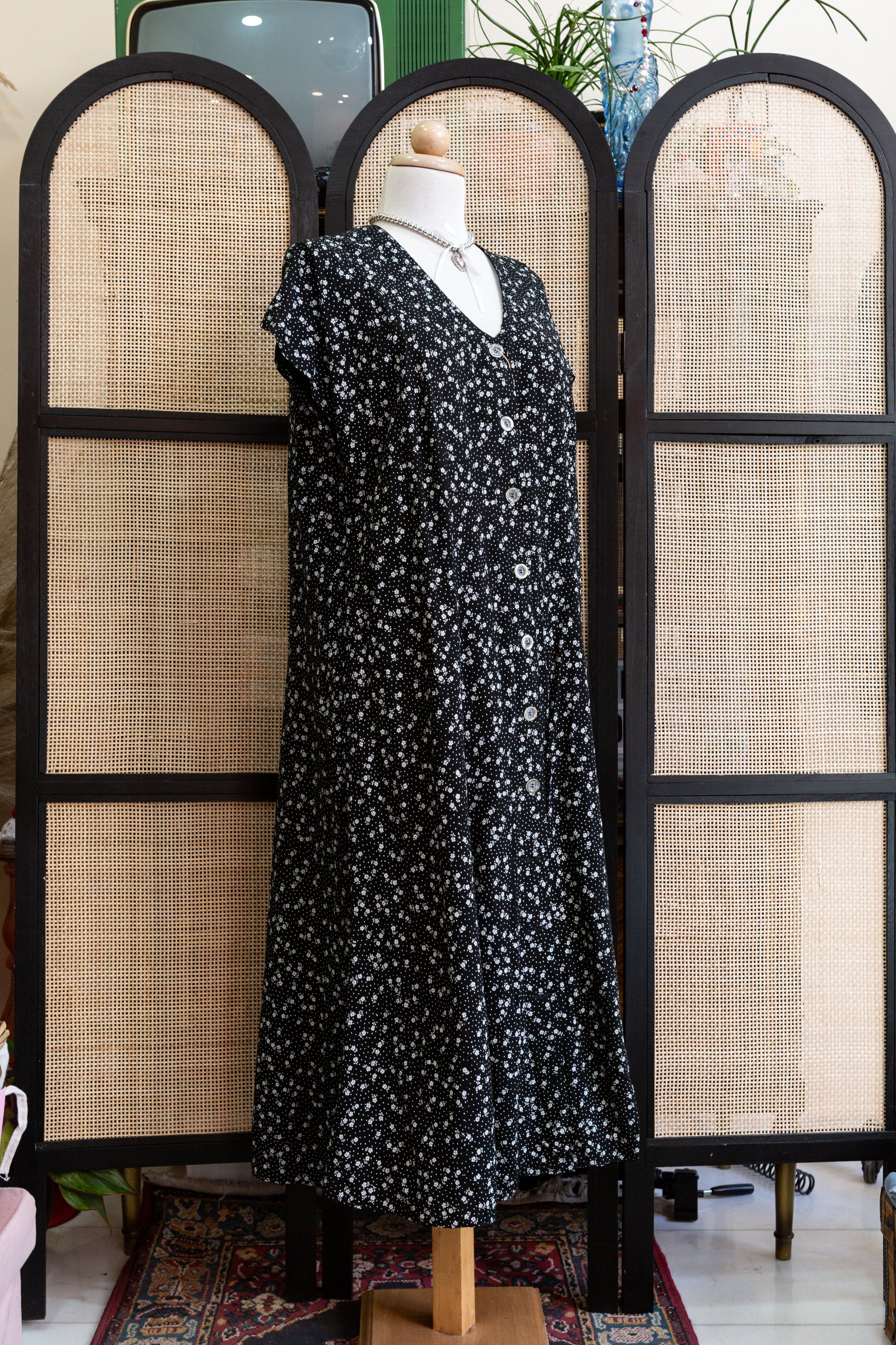Floral button up dress