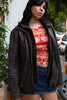 Super cool Daytona brown leather jacket