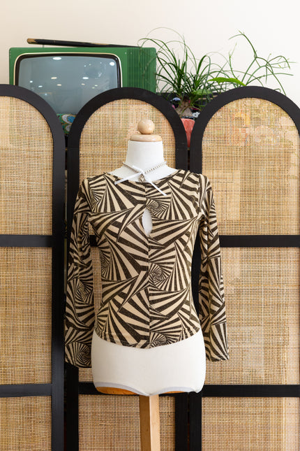 Vintage sparkly top with hot cutout