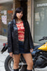 Black light leather jacket