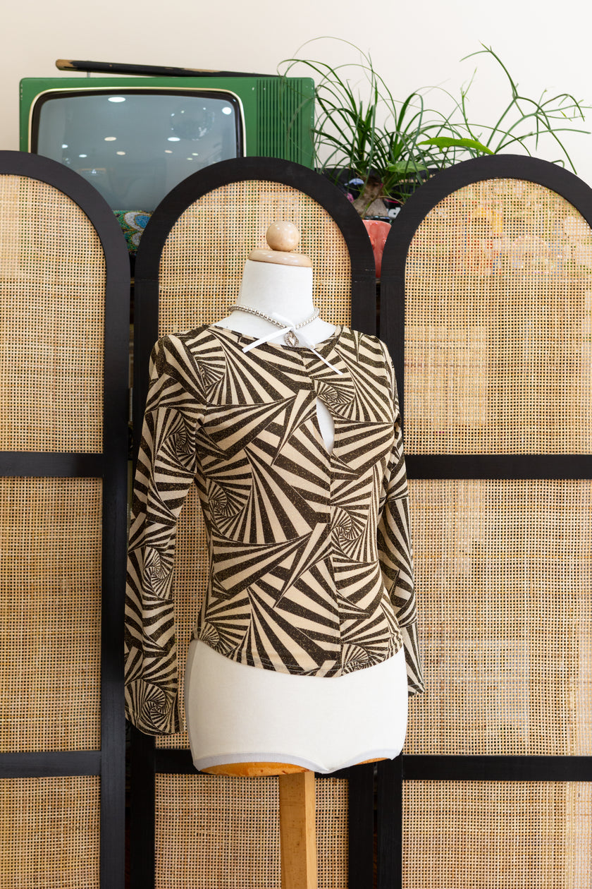 Vintage sparkly top with hot cutout