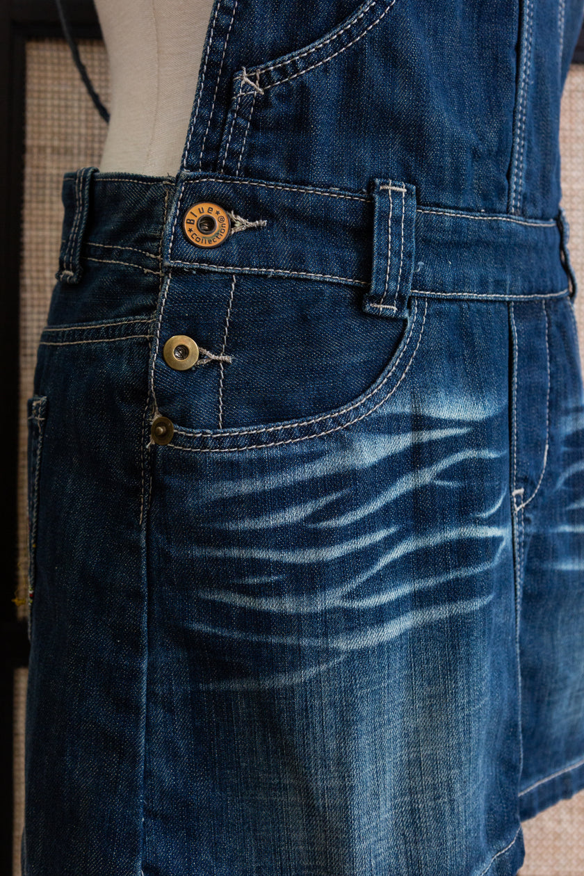 Denim mini overall dress