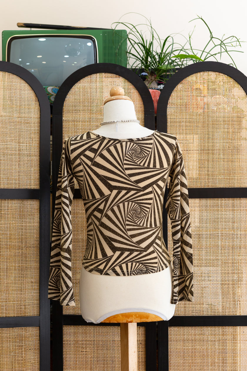 Vintage sparkly top with hot cutout