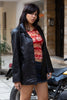 Black light leather jacket