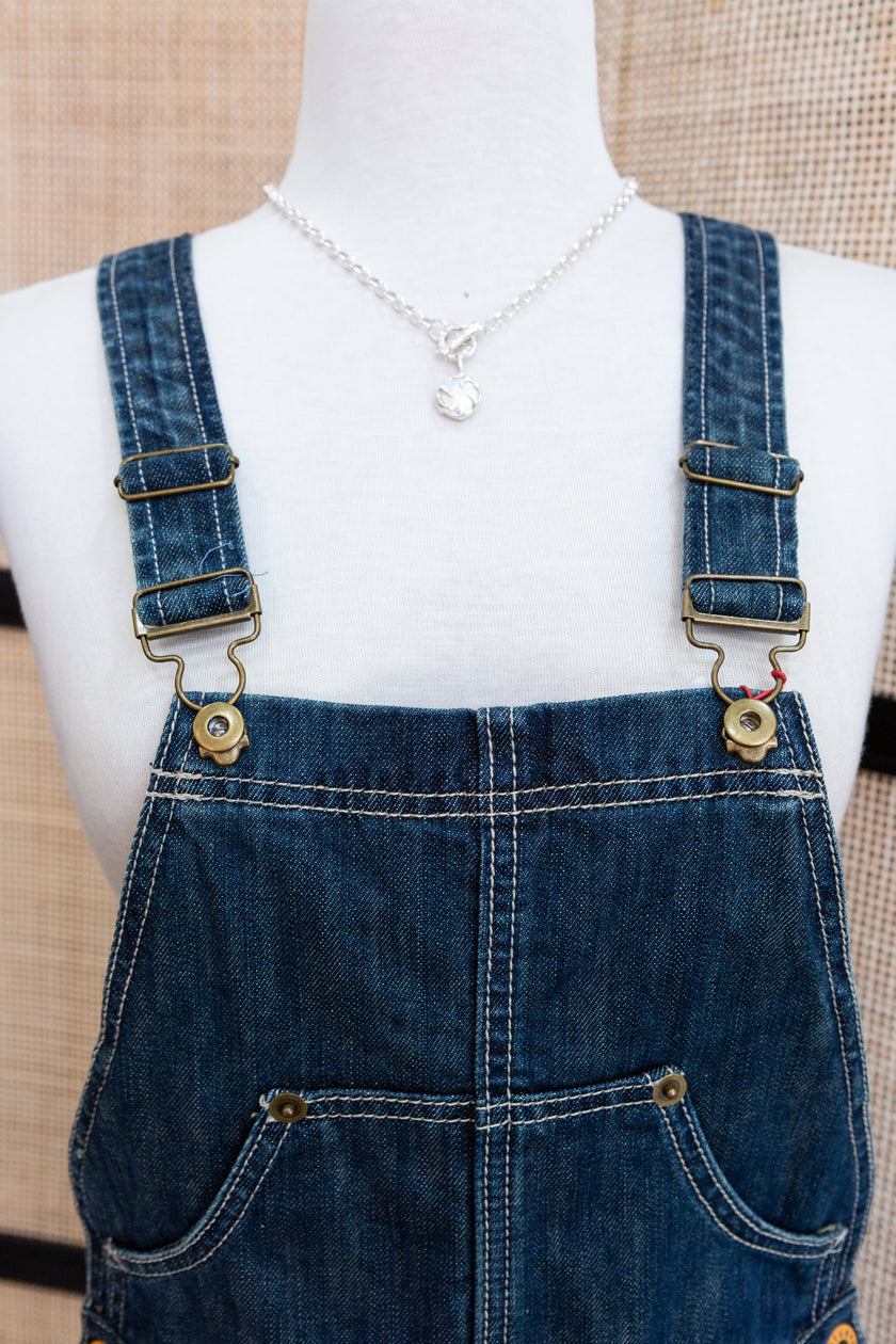 Denim mini overall dress