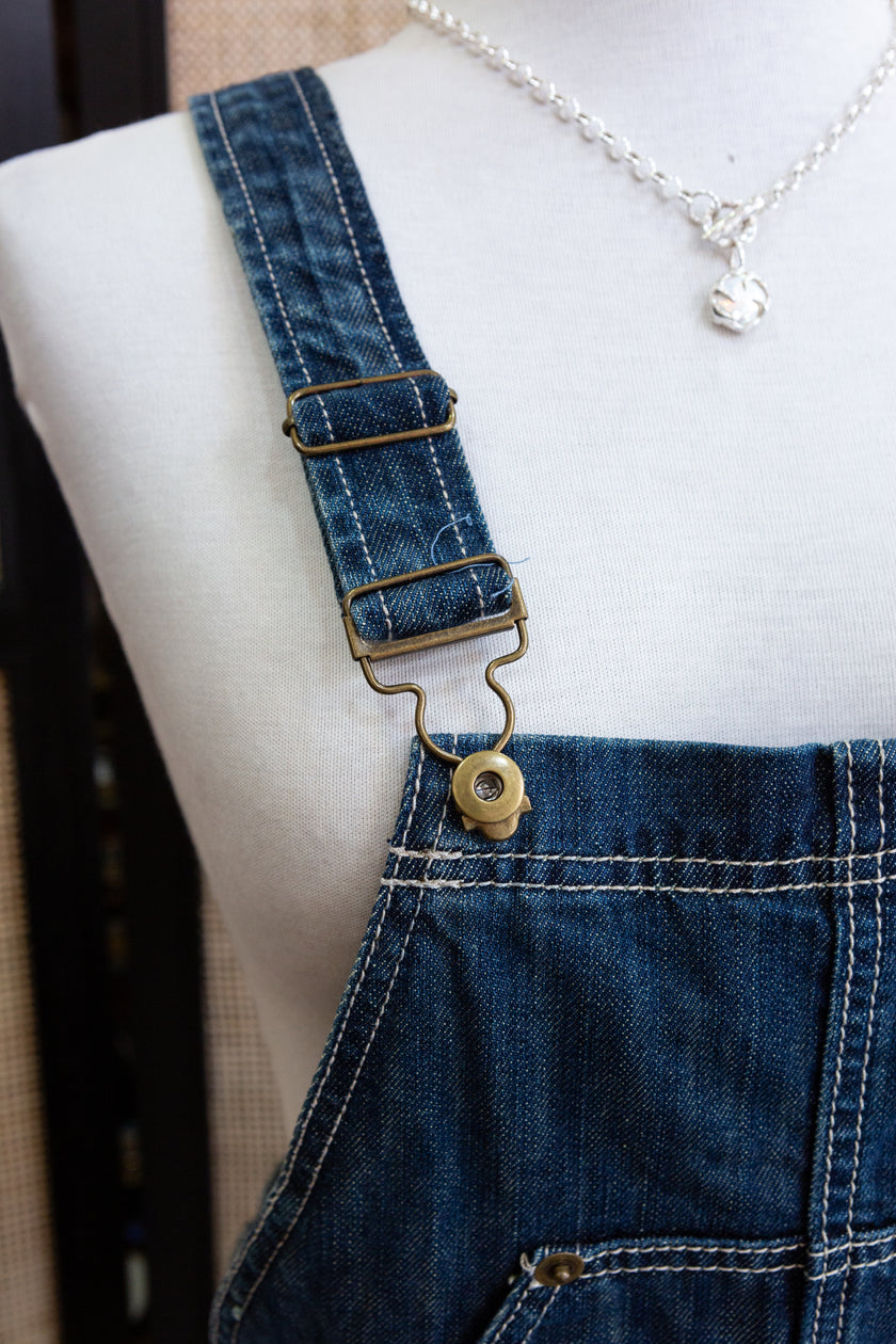 Denim mini overall dress