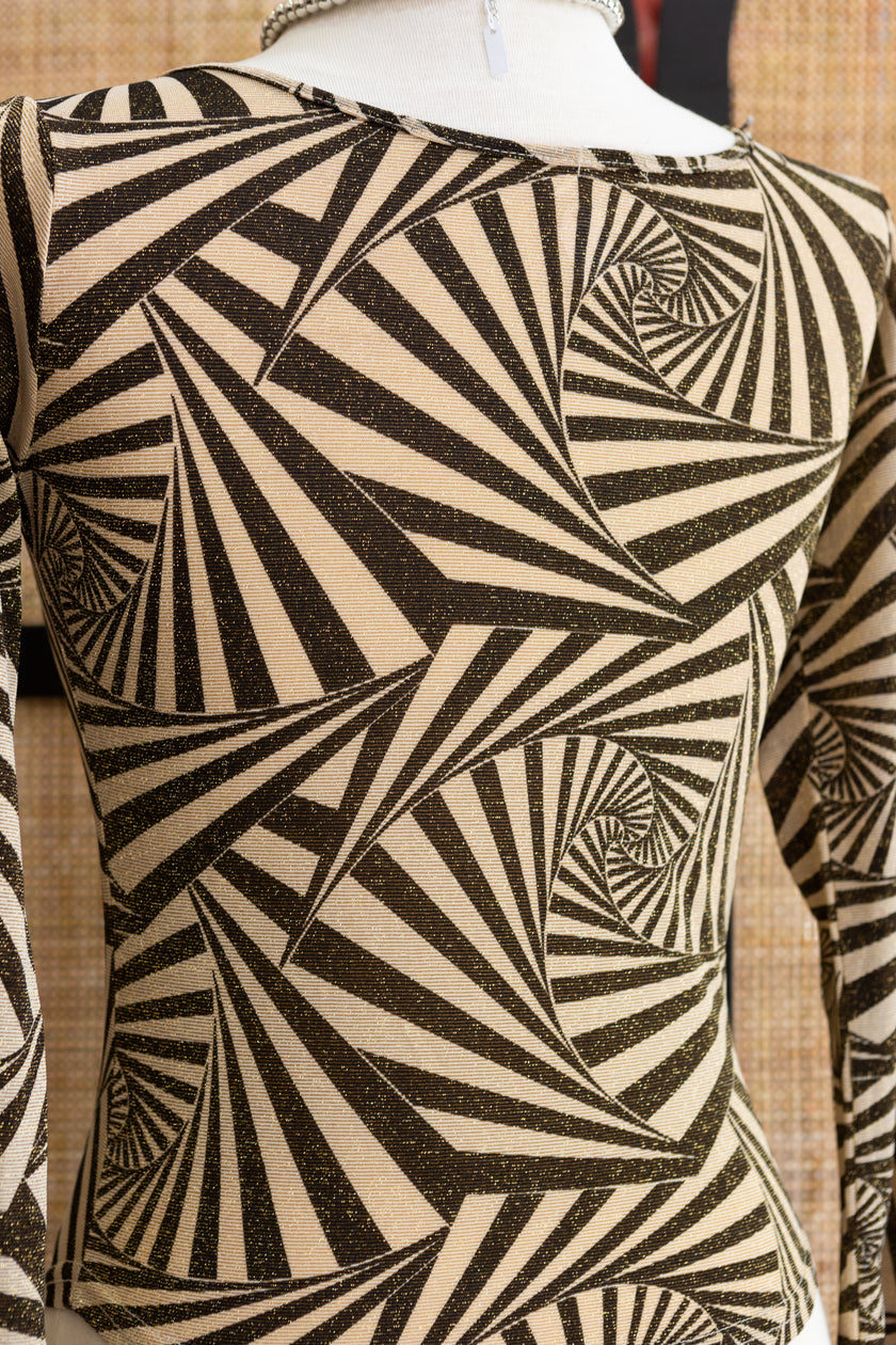 Vintage sparkly top with hot cutout