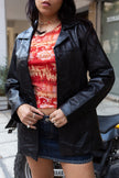Black light leather jacket