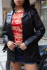 Black light leather jacket