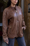 Vintage Men's brown genuine leather jacket (XL)