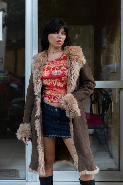 Vintage super hot leather jacket with fur