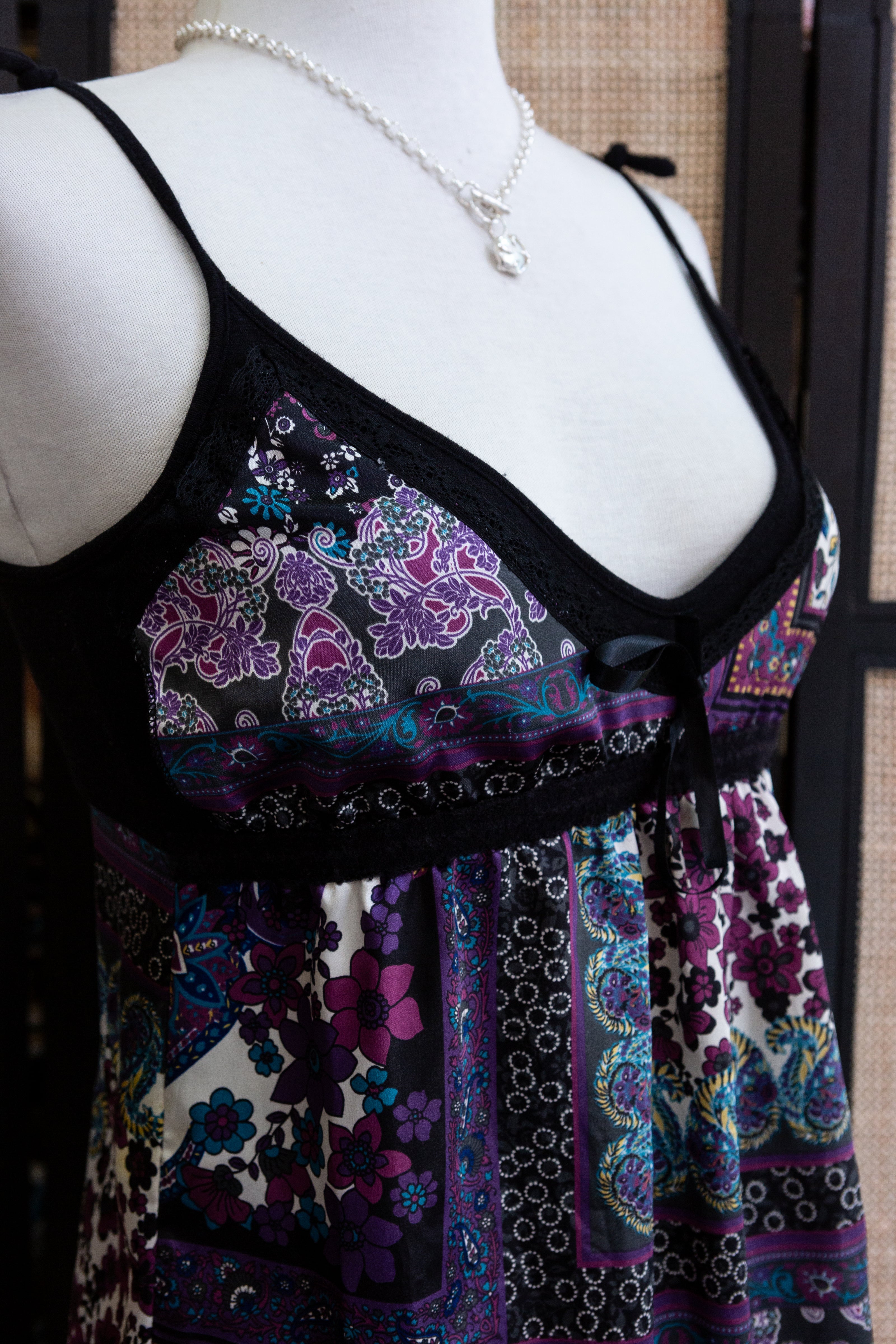 Eiki Italia Boho Patchwork Print Slip Dress