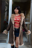 Vintage super hot leather jacket with fur