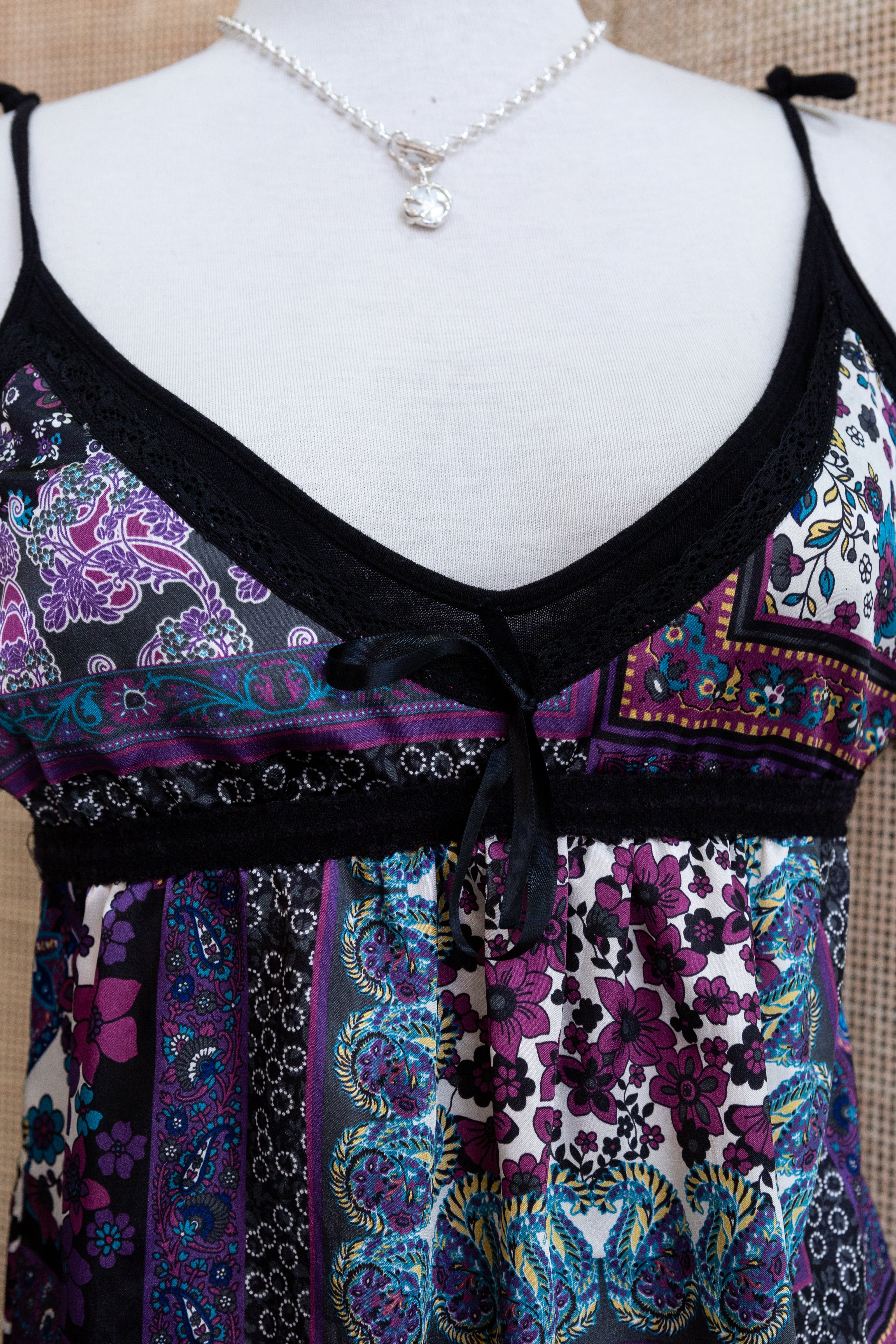 Eiki Italia Boho Patchwork Print Slip Dress