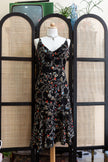 90s Floral Midi with Ruffle Neckline